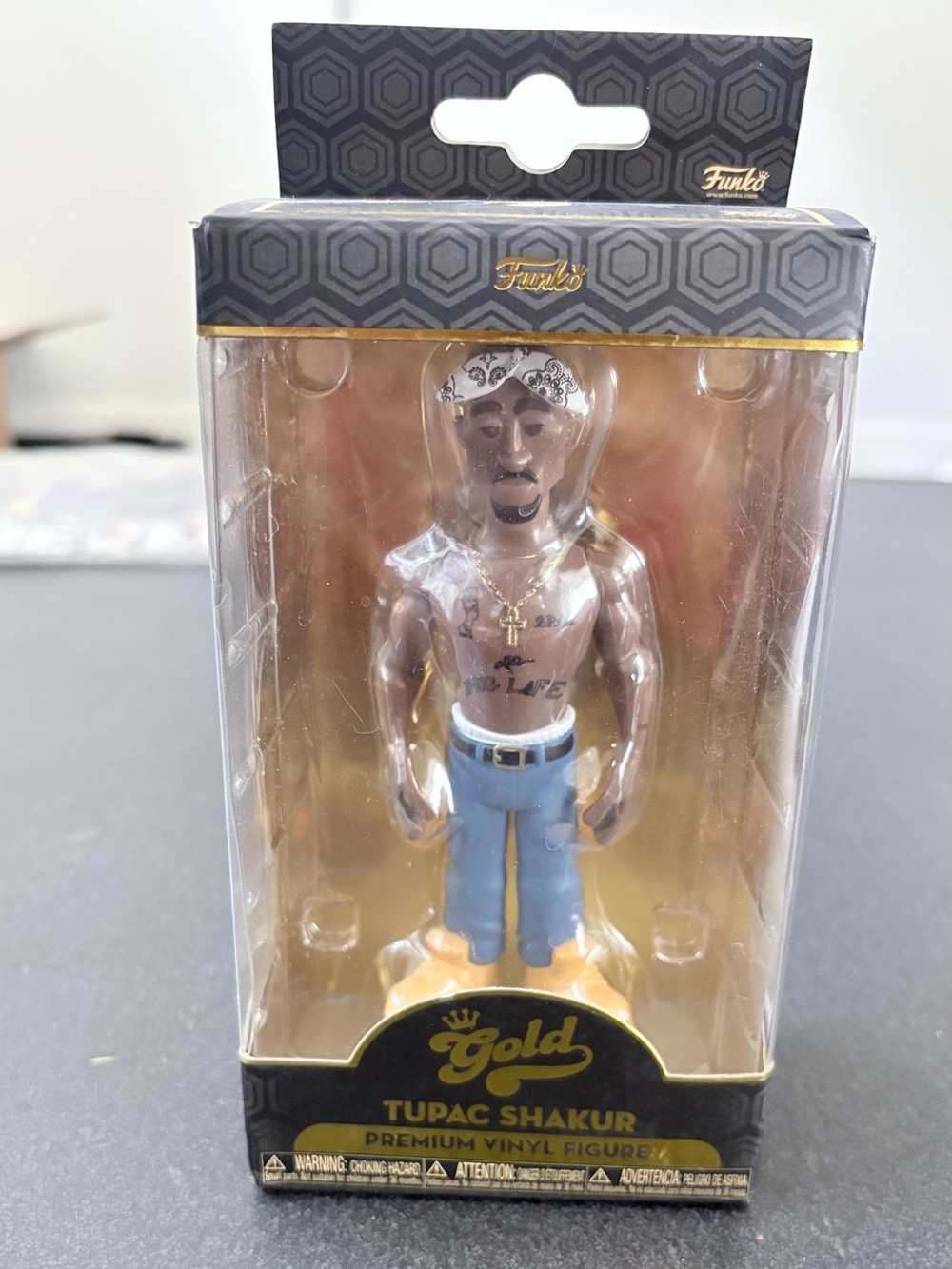 Funko Gold Tupac Shakur Premium Vinyl Figure - Black, Tan, Blue